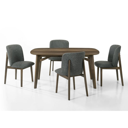 Alice 150cm Dining Table + 4 Grey Chairs