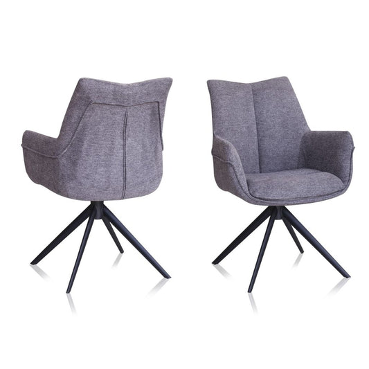 Arco Grey Swivel Dining Chair Back