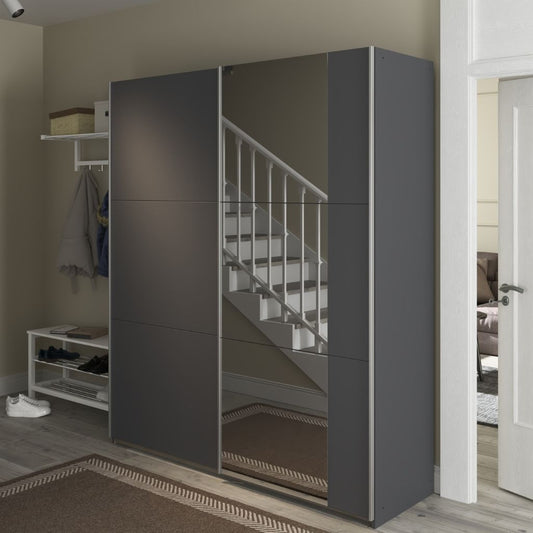 Aurelio 175cm Metallic Grey Sliding Wardrobe