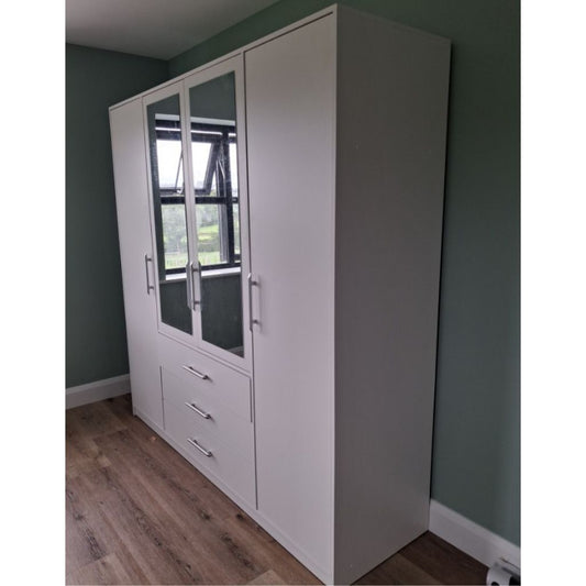 Bali White 4 Door Wardrobe