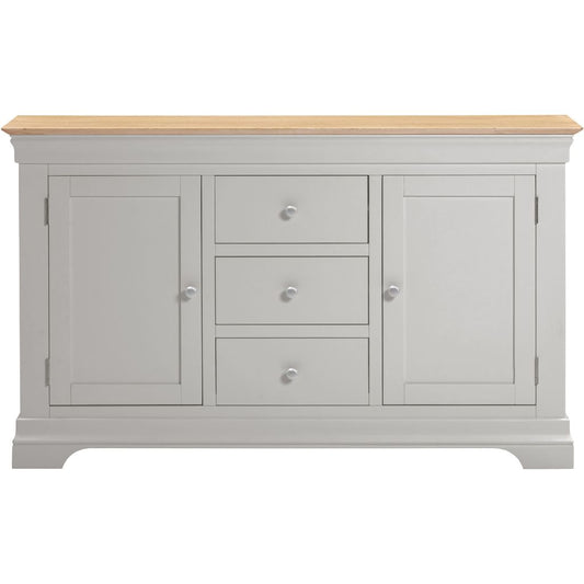 Bordeaux Pebble Grey 2 Door 3 Sideboard Front