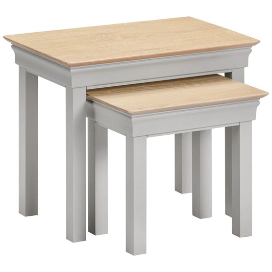 Bordeaux Pebble Grey Nest of 2 Tables Angle