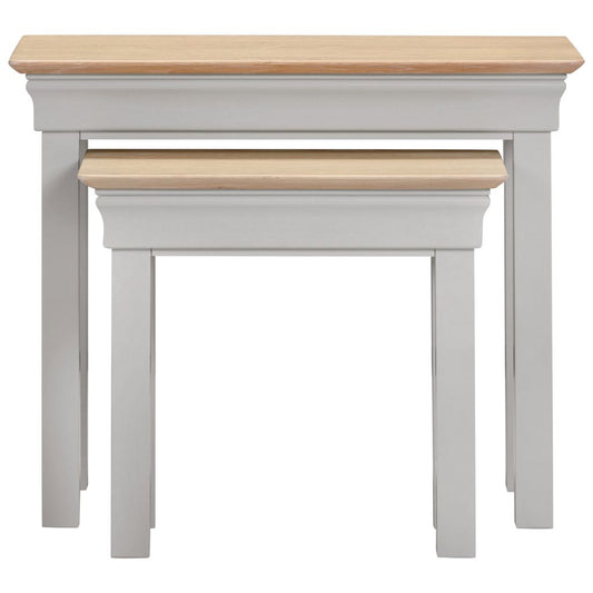 Bordeaux Pebble Grey Nest of 2 Tables Front