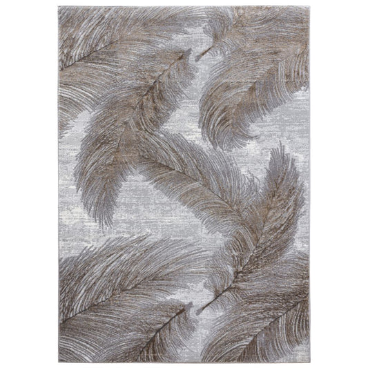 Rug with feather pattern on a white background