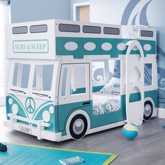 Campervan Bunk Bed by Julian Bowen - Green & White