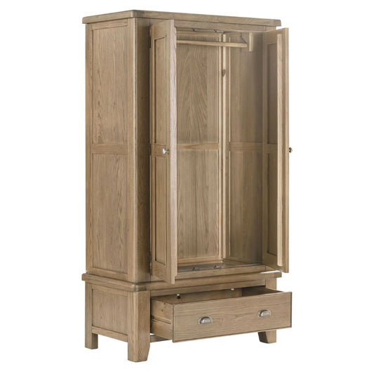 Chatsworth Oak 2 Door Wardrobe Open