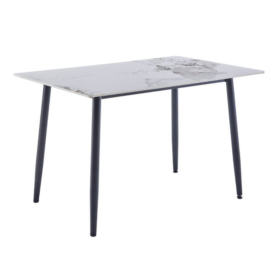 Sleek sintered tone top; dining table in white