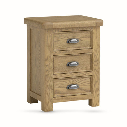 Dorchester Oak 3 Drawer Bedside by Annaghmore