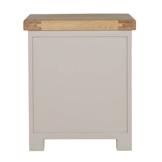 Doune Taupe 3 Drawer Bedside Table Back