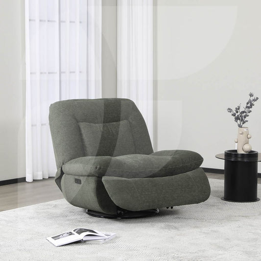Green electric reclining armchair