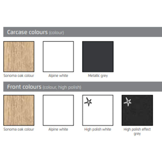 Ellesse High Polish Effect Grey 2-Door Half Mirrored Sliding Wardrobe Range by Rauch