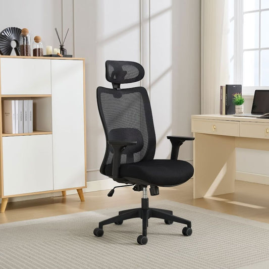 Fulton Black Office Chair Angle
