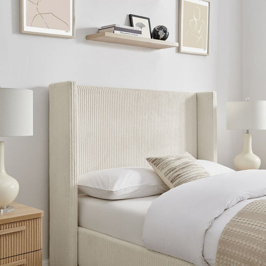 Gemini Natural Cord Fabric Bedframe Headboard