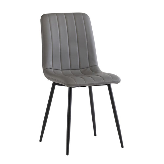Box of 4 Grey PU Dining Chairs