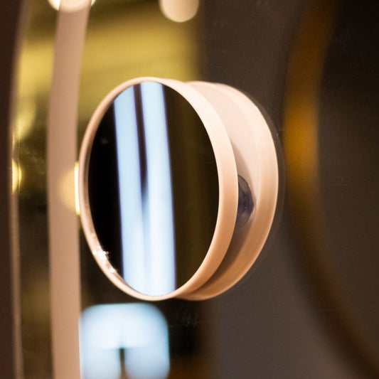Close-up of a round metallic object with blurred background