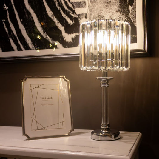 Imogen 40cm Silver Glass Table Lamp by Tara Lane