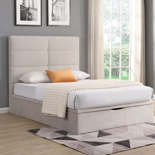 Jessica Beige Ottoman Storage Bedframe