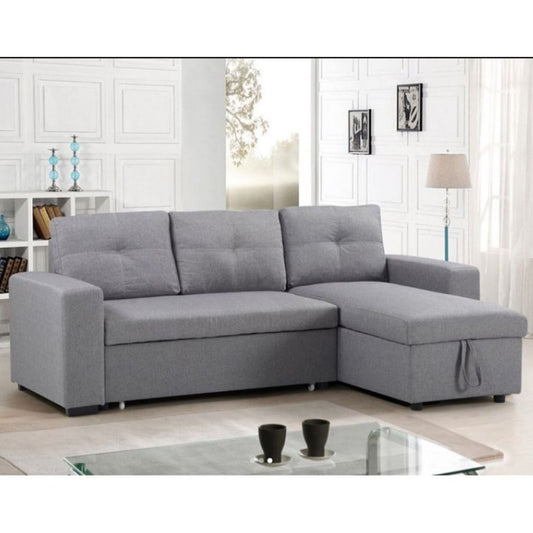 Lincoln Grey Interchangeable Corner Sofa Bed