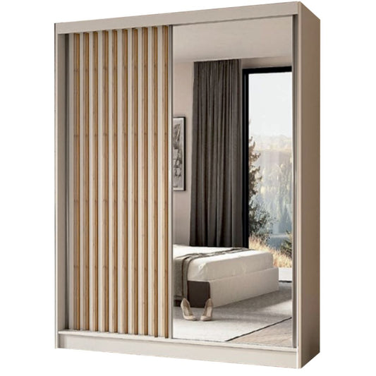 London 2.03m Cashmere Sliding Wardrobe by Brennans