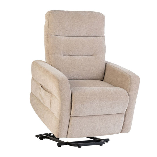 Magenta Mink Fabric Tilt and Rise Electric Recliner Tilted