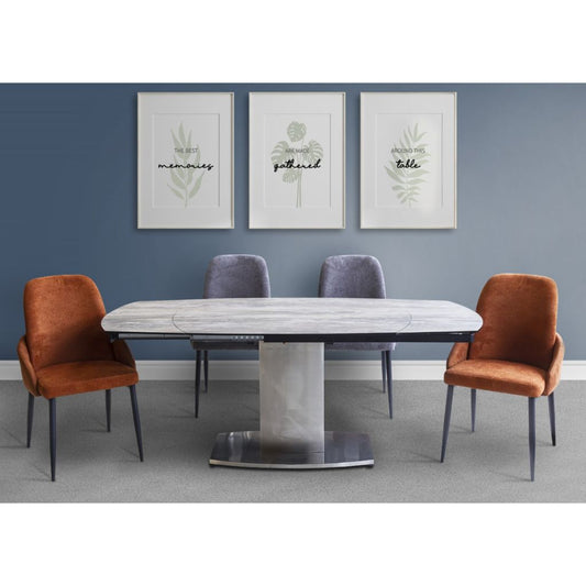 Magnum Greige 1.2m Extending Dining Table + Diego Chairs