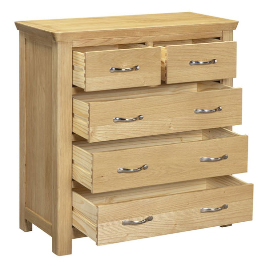 Manhattan Light Oak 3+2 Drawer Chest by Honey B