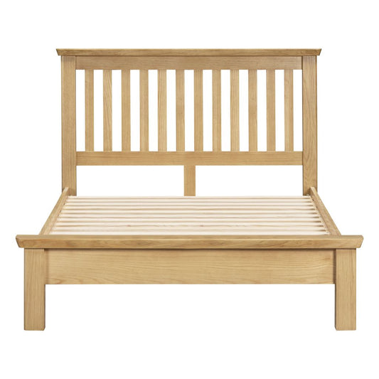 Wooden bed frame on a white background