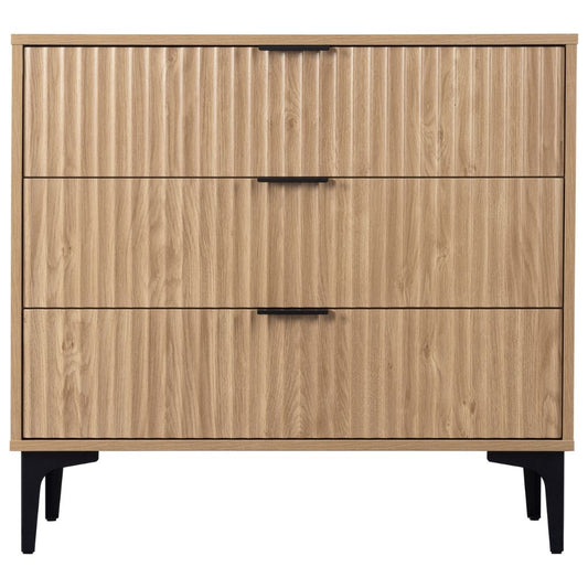 Miami Oak Effect 3 Drawer Chest