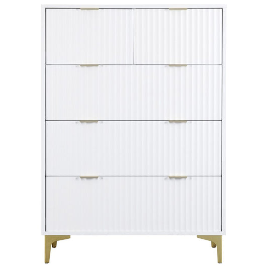 Miami White 3+2 Drawer Chest