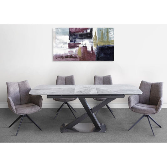 Mirage Light Grey 1.6m Extending Dining Table + Arco Grey Chairs