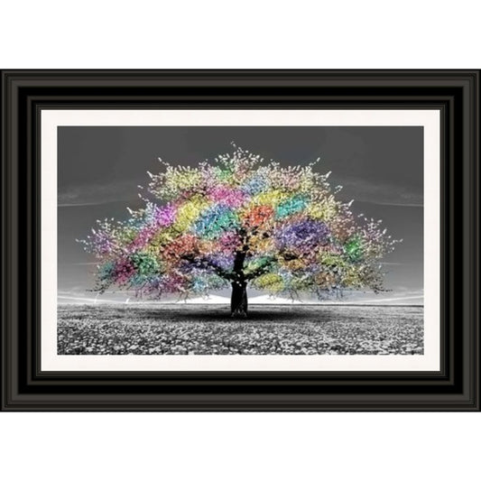 Multicoloured Blossom Tree Framed Picture