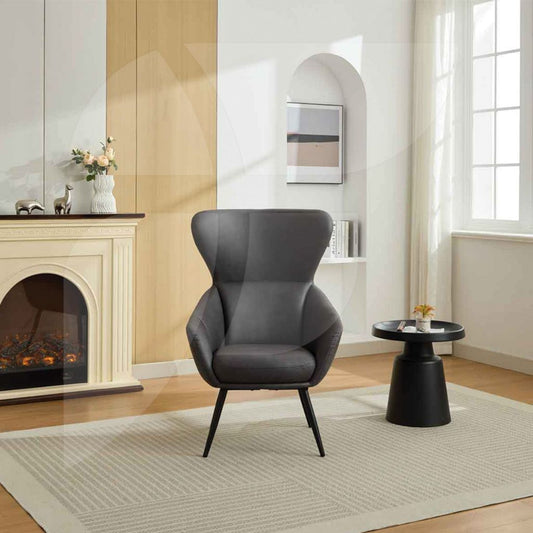 Accent chair in a high endurance fabric shade graphite