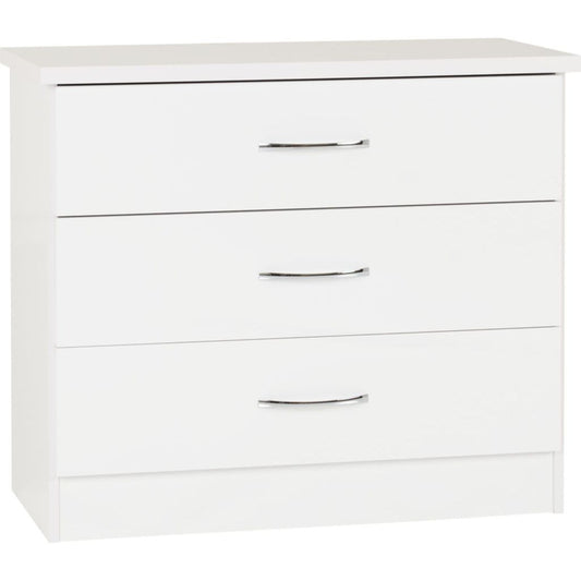 Nevada White Gloss 3-Drawer Chest