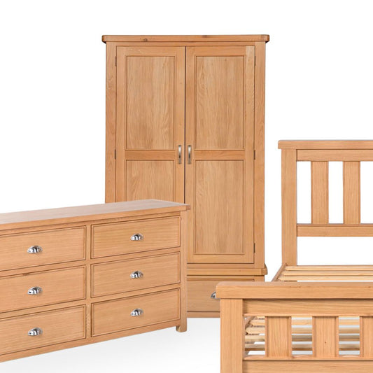 Newbury Light Oak 2-Door Wardrobe