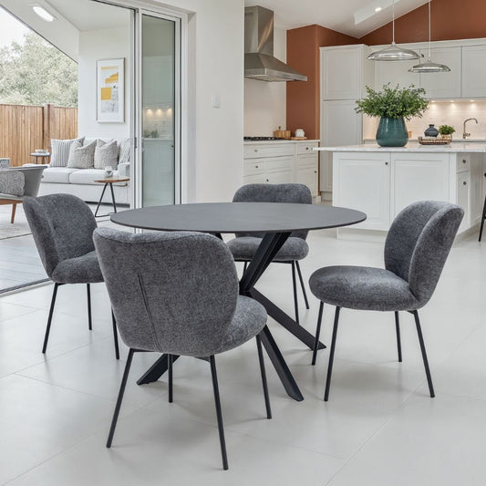 Orta Grey Round Dining Set