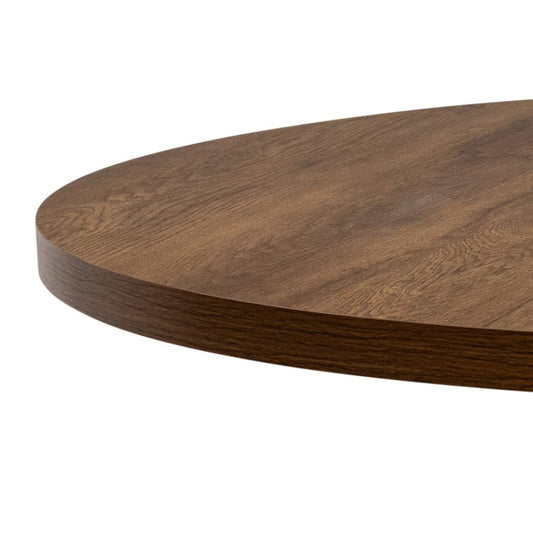 Panni 1.1m Round Dark Oak Dining Table Close