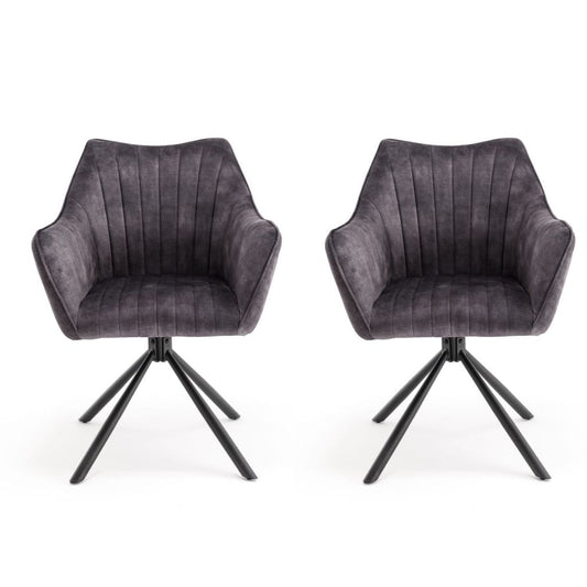 Pair of Elmer Anthracite Dining Chairs by Balmoral