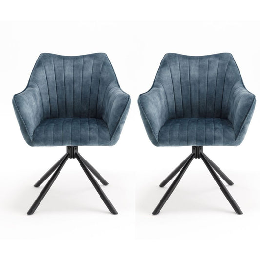 Pair of Elmer Blue Dining Chairs by Balmoral