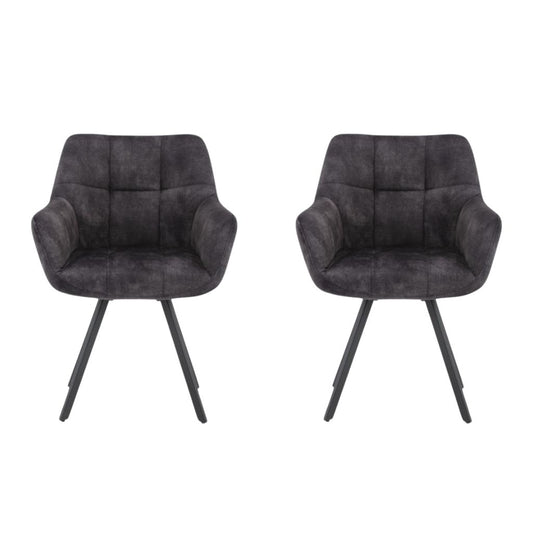 Pair of Jade Charcoal Dining Chairs by Annaghmore