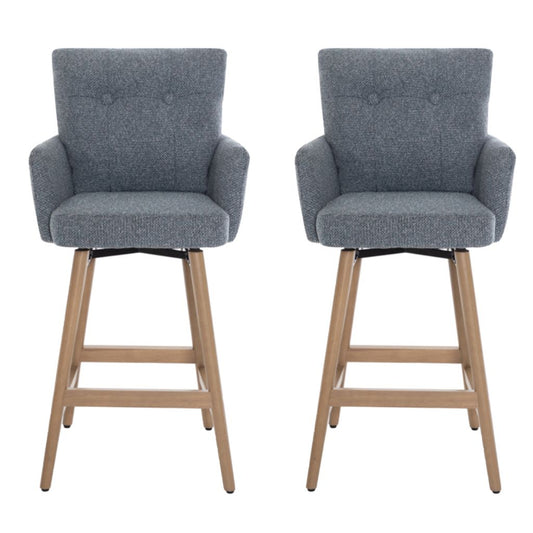 Pair of Cotswold Storm Teal Counter Stools by Annaghmore