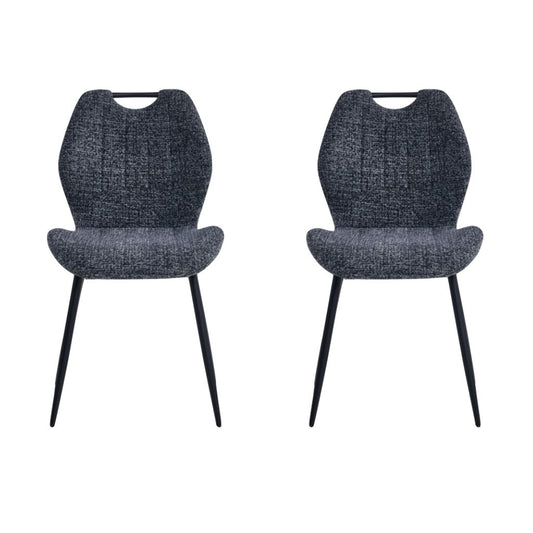 Pair of Turin Dark Grey Dining Chairs by Annaghmore