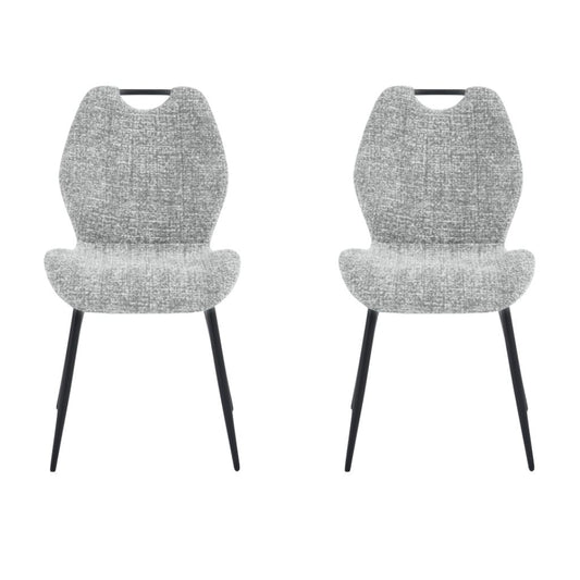 Pair of Turin Light Grey Dining Chairs