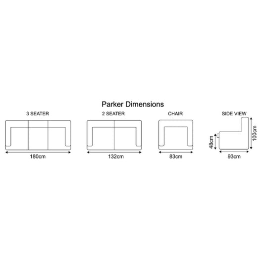 Parker Navy Grey Sofa Dimensions