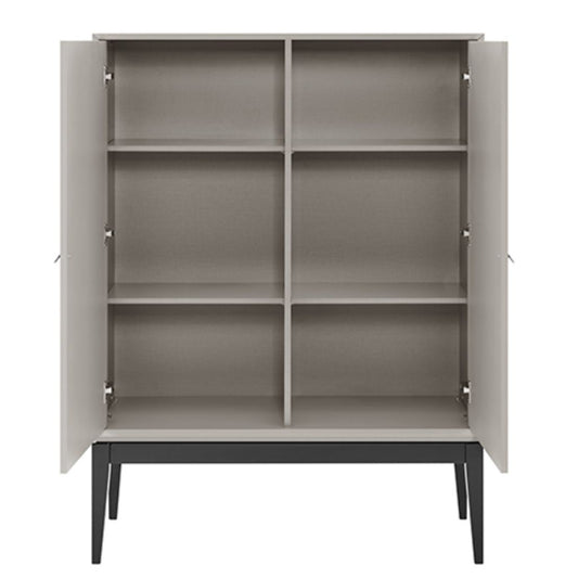 Pasadena Flannel Grey 2 Door Cabinet Shelves