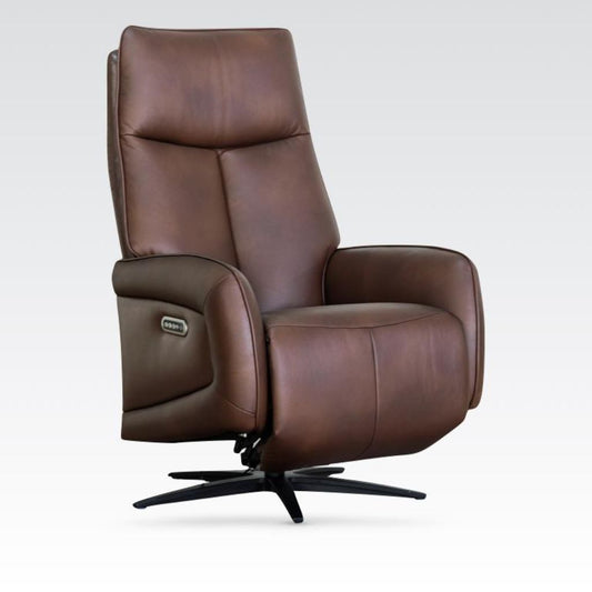 Prestige Dark Brown Electric Reclining Swivel Chair