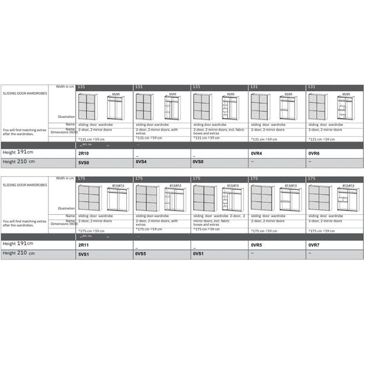 Reflect Sliding Wardrobe Dimensions