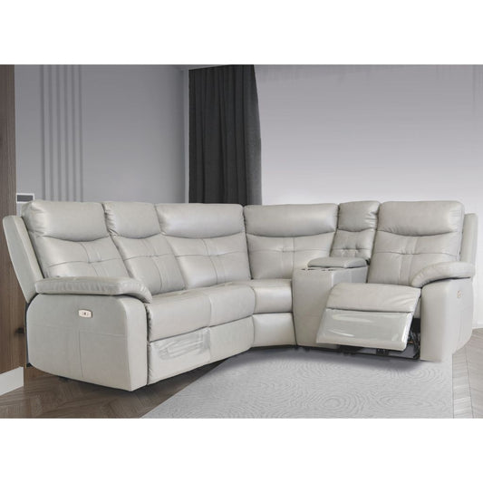 Solero Grey Electric Reclining 2-Corner-1 with Console