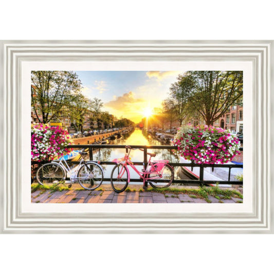 Sunrise at Amsterdam Canal Framed Picture