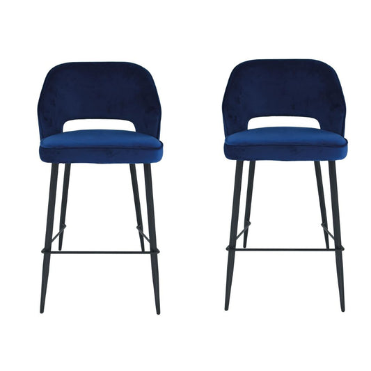Pair of Sutton Blue Bar Stools by Balmoral