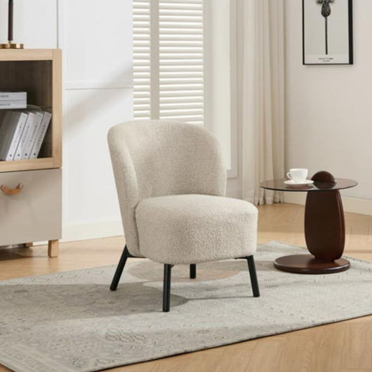 Talia Natural Beige Accent Chair Angle